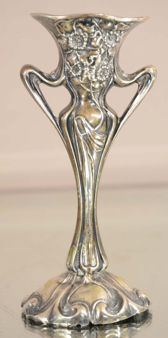 Art Nouveau style sterling silver vase. (1 of 1)