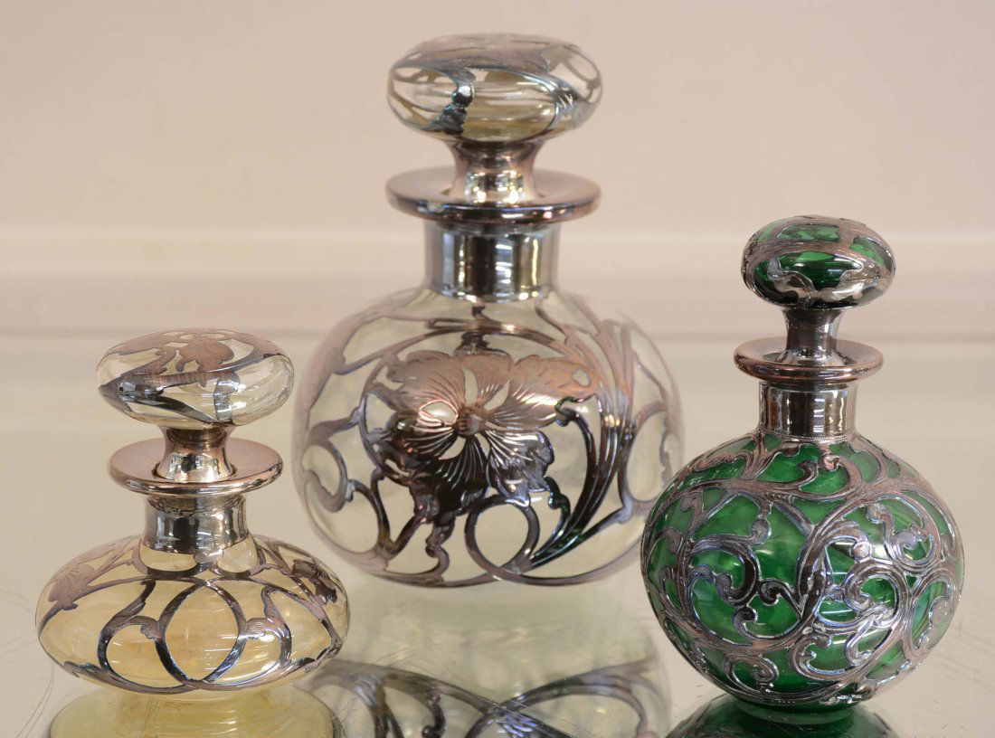 Three Art Nouveau style silver overlay pieces (1 of 1)