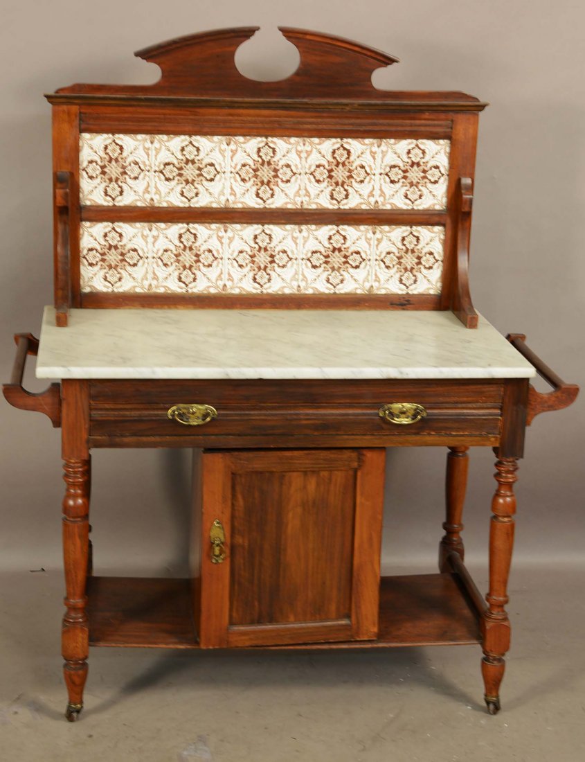 English M.T. washstand with tile back (1 of 1)