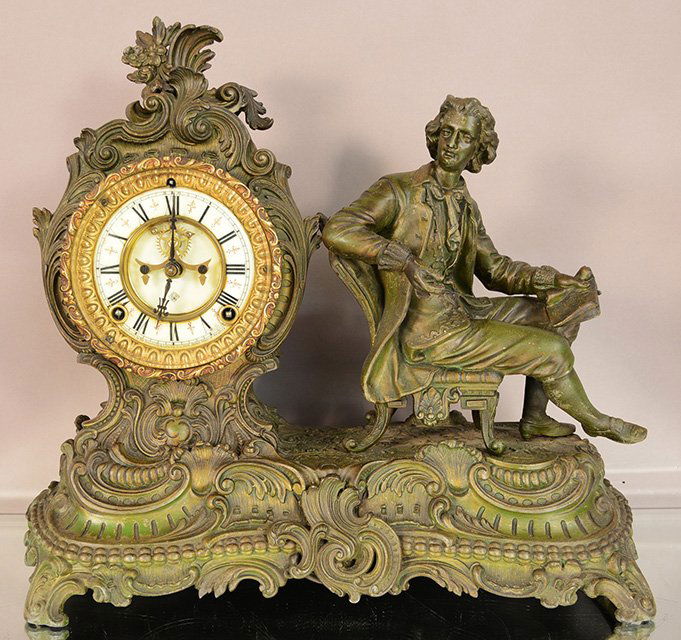 Ansonia figural French Louis Style Mantel Clock (1 of 4)