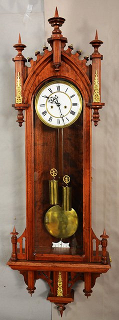 Gustav Becker German Two Weight Wall Clock fancy cherr (1 of 2)