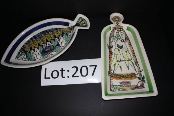 JIE Gantofta Sweden Anita Nylund Fish Plates: This is a fantastic example of retro/vintage Scandinavian ceramics - dating from the 1960's by JIE Gantofta (Sweden) and designed by the legendary Anita Nylund and one of her earlier and very rare pie