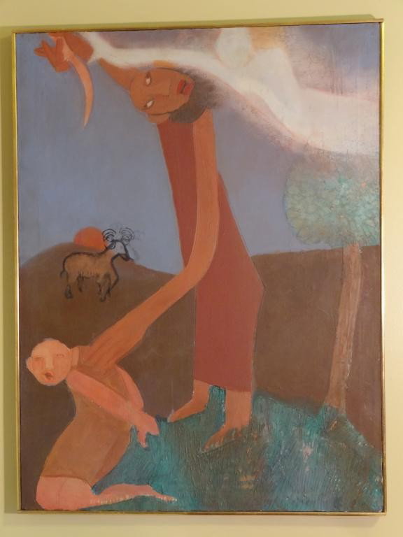 Robert Rutman "Sacrafice of Isaac": Title: "Sacrafice of Isaac" Medium: Oil on Canvas Signed: No Date Created: Unknown Dimensions: 30 1/4 x 40"; 30 3/4 x 40 1/2 with frame Condition: Excellent Provenance: Estate of Daniel Friedenberg Bi
