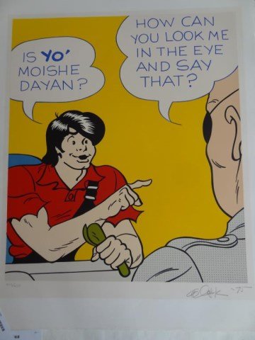 Al Capp "Moishe Dayan" L/E 243/250 Silk Screen: Moishe Dayan Silk Screen on Paper, Limited Edition - 243/250 Artist: Al Capp Size: Unframed Paper Size: 23-1/2 x 29-1/2