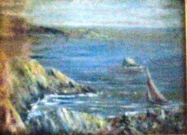 British School (20th Century), View from Daddyhol: British School (20th Century), View from Daddyhole Plain Torquay Harbour English Riviera; Oil on Board, Ca. 1905, Titled on Verso, 3'' x 4'', $75-$125.