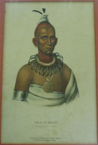 Thomas McKenney and James Hall, ''TAI-O-MAH A Mus: Thomas McKenney and James Hall, ''TAI-O-MAH A Musquakee Brave'', Lithograph with Hand Coloring, after Charles Bird King, from the Later Octavo Edition of History of the Indian Tribes of North America,