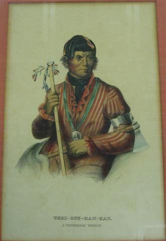 Thomas McKenney and James Hall, ''TSHI-ZUN-HAU-KA: Thomas McKenney and James Hall, ''TSHI-ZUN-HAU-KAU A Winnebago Warrior'', Lithograph with Hand Coloring, after Charles Bird King, from the Later Octavo Edition of History of the Indian Tribes of North