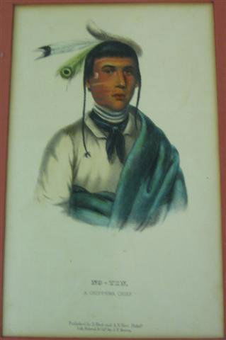 Thomas McKenney and James Hall, ''NO-TIN A Chippe: Thomas McKenney and James Hall, ''NO-TIN A Chippewa Chief'', Lithograph with Hand Coloring, after Charles Bird King, from the Later Octavo Edition of History of the Indian Tribes of North America, Pub