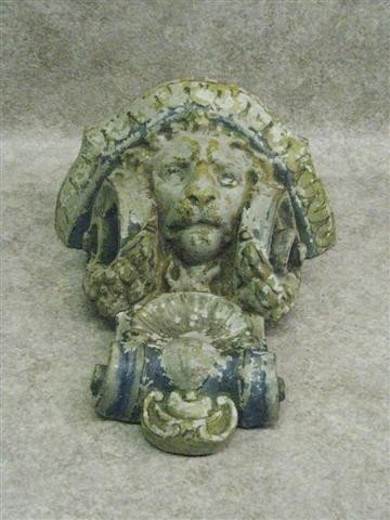 Ancient Regime French Faience Bracket, Pre 1789, Fu: Ancient Regime French Faience Bracket, Pre 1789, Full Frontal Man's Head in a Shell in 3 Dimensions, Broken in 2 Pieces, $100-$125