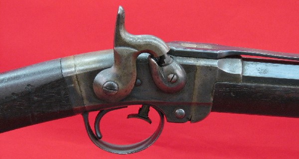 Smith Carbine, 1857, .50 cal., Overall: 39 1/4'' L: Smith Carbine, 1857, .50 cal., Overall: 39 1/4'' L, Some Traces of Case Hardening of Receiver, $1,000-$1,500.
