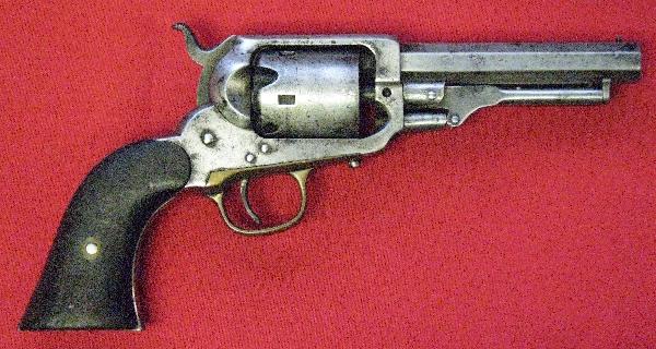 E. Whitney Pocket Model Revolver, Approx. .31 cal.: E. Whitney Pocket Model Revolver, Approx. .31 cal., Serial #8872, 4'' Barrel, Octagon Barrel Marked ''E. Whitney New Haven'', $200-$350.