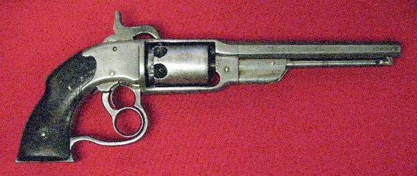 Savage & North Navy Model Revolver, .36 cal., 7'' : Savage & North Navy Model Revolver, .36 cal., 7'' Octagon Barrel, 6 Shot, Barrel Marked ''E. Savage, Middletown, C.T. H.S. North. Patented June 17, 1856'', Believed to be 4th Model, Overall: 14 1/2'' 