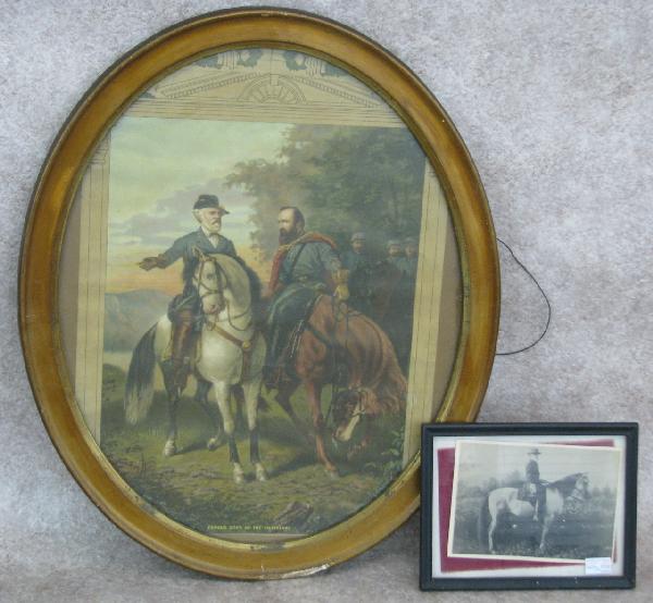 Prints, 2, (A) Color Print, Ca. 1900, ''The Last M: Prints, 2, (A) Color Print, Ca. 1900, ''The Last Meeting'', Depicting the Last Meeting between General Robert E. Lee and Stonewall Jackson before Jackson was killed, Labeled on Bottom ''Famous Sons of