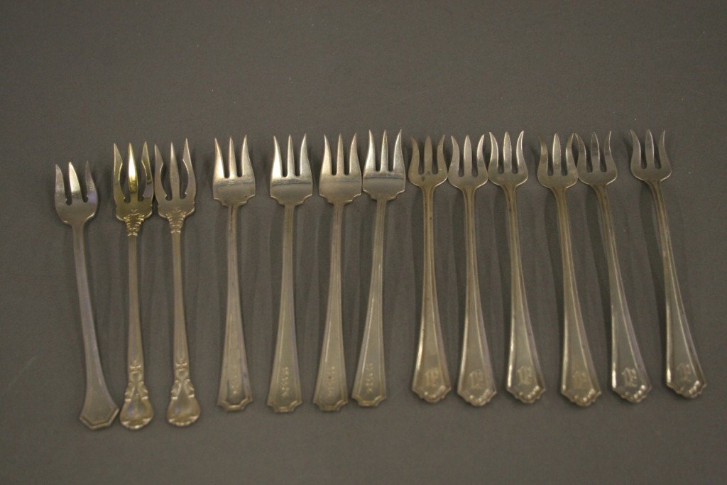 12 Sterling Silver Cocktail Forks, 6.28 ozt.