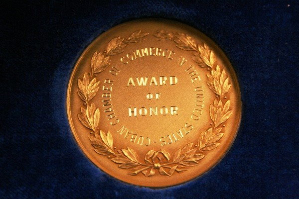 Presentation Medal, 10k, 48 dwt., Sumner Welles: Presentation Gold Medal (Marked 10k, 48 dwt.) Presented to Sumner Welles Being Inscribed on the Obverse, ''Award of Honor/The Cuban Chamber of Commerce in the United States'' with the Reverse Inscribe