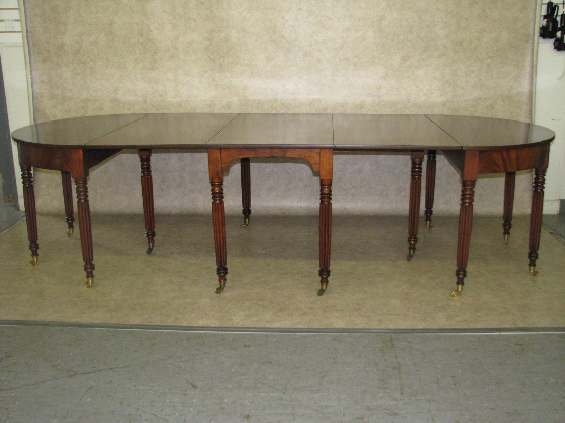 3-Part Dining Table: Table, Dining, 3-Part Banquet, Cuban Mahogany, Sheraton Style.