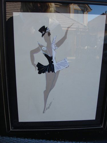 Signed Erte "Revue Ballet" 1954 Gouache: Signed Erte "Revue Ballet" 1954 Gouache, comes with current COA