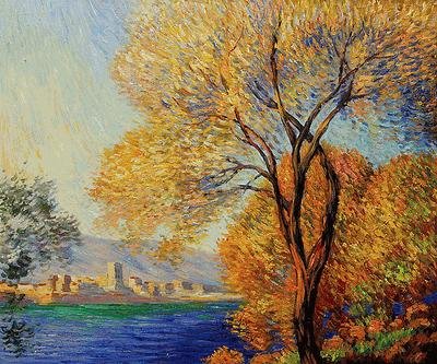 Signed Ltd Ed Oil "Antibes, View of Salis" Monet