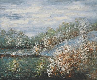 Signed Limited Edition Oil "Baume in Blute" Monet