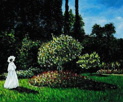 Jeanne-Marguerite Lecadre (Lady in a Garden)-Monet