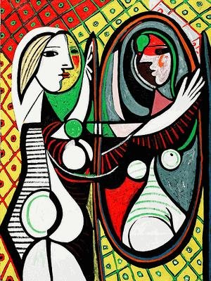 Signed Limited Ed. "Girl Before a Mirror" Picasso: Signed Limited Edition Oil on Canvas by Picasso; it has been hand embellished by authorized artist, comes with COA. 20x24 canvas. Hand painted oil reproduction of a famous Picasso painting, Girl Befor