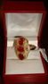 333: Ladies 10k Yellow Gold Ruby & Diamond Ring