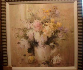 Michael Schofield "Floral II" Sgnd Ltd Ed Giclee: Signed Ltd. Ed. Giclee by Michael Schofield, hand embellished by the artist, titled "Florals II" Circa is 2007 Edition 17 out of 45 comes with COA beautifully framed