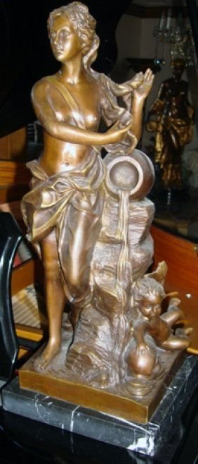 "Maiden Washing Hair" by Moreau: A collectors must! Beautiful bronze sculpture of a maiden washing her hair. Dimensions are about 20x8x8.