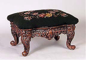 Cast Iron Bench - Needlepoint Seat: Cast Iron Bench - Needlepoint Seat. Code: 13563