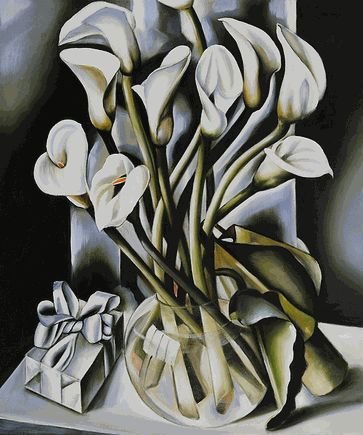 Lempicka - Arums: 20" X 24" Oil Painting On Canvas. Arums originally painted by the Art Deco Master Tamara de Lempicka.