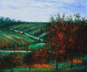 "Apple Trees in Bloom at Vetheuil 1887" Monet: Signed Limited Edition Oil on Canvas attributed to Claude Monet, Apple Trees in Bloom at Vetheuil 1887. The original masterpiece was created in 1887. Giverny sits on the banks of the River Seine. The