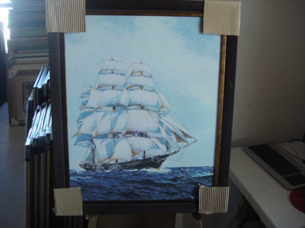 Unknown Artist Clipper Ship Lithograph: The Clipper Ship by Unknown artist lithograph beautifully framed dimensions are about 19x24 COA
