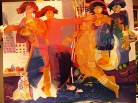 Hessam Signed #'d Serigraph "Life": Abrishami Hessam Hand signed limited edition serigraph Circa 1995 unframed comes with COA