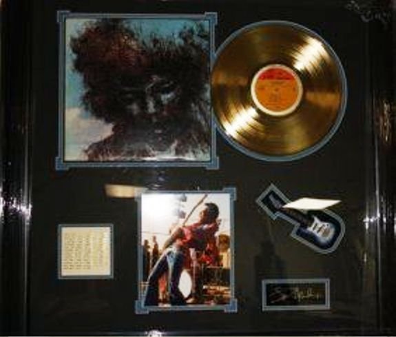 38: Autographed Jimi Hendrix Gold Record Collage