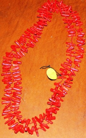 36A: Coral Necklace: Beautiful natural coral necklace. 249CCJ
