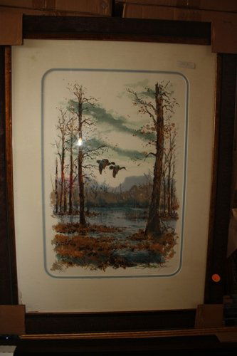 Hand Signed #'d Serigraph Schofield: hand signed limited edition serigraph by artist Michael Schofield "Approaching Winter" beautifully framed comes with all paperwork