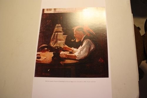 Signed Norman Rockwell Offset Lithograph: Plate signed Norman Rockwell offset lithograph "Old Sea Captain"
