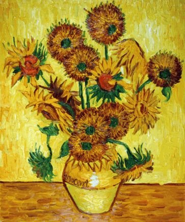 Van Gogh - Vase with Fifteen Sunflowers: 20" X 24" Oil Painting On Canvas. Hand painted signed limited edition oil on canvas of a famous Van Gogh painting, Vase with Fifteen Sunflowers. The original masterpiece was created in 1889. Today it
