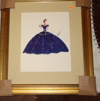 Original Erte Gouache: original gouache by artist Erte "ZiZi" beautifully framed comes with all paperwork