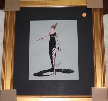 Original Erte Gouache: Original gouache by artist Erte beautifully framed comes with coa