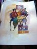 Original Watercolor Tarkay: Original watercolor on paper by Tarkay titled "Nicole & Chloe" unframed comes with coa