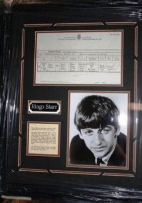 56J: Ringo Star Collage Birth Certificate: Tiffany Style Mosaic Dragonfly Lamp with green shade H:67.5" W: 14" L: 19" 5186CCG
