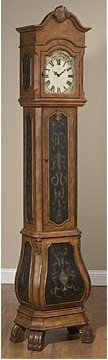 CLOCK CABINET: Wooden Clock Cabinet with brown finish. Dimensions: 86.00 H, 17.50 W, 12.50 D 47131 (AA_aa)