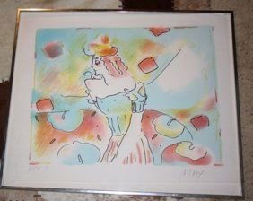 Original Hand Signed Lithograph Peter Max: original hand signed lithograph by artist Peter Max "Composition Red and Green" beauitfully framed comes with all paperwork