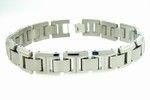 Sierra Titanium Bracelet TB-114 Men's: Aircraft Grade 6AL-4V Titanium The Links Are Arced and Cam & Pin Connected For A Comfort Fit Fold Over Locking Clasp For Security and Strength Size: 8.5 Length x 1/2" Wide