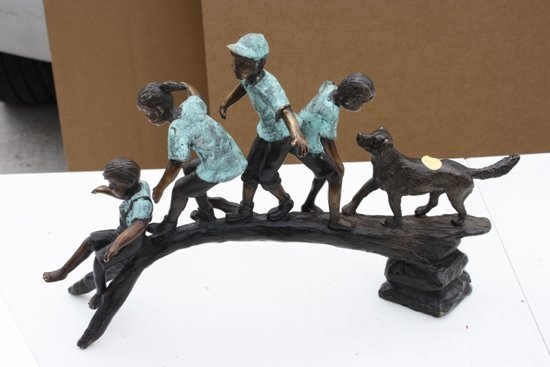 Bronze Kids Reading on Branch Moreau: Bronze Kids Reading on Branch by artist Moreau, dimensions are about 12x17x3and weighs about 20lbs