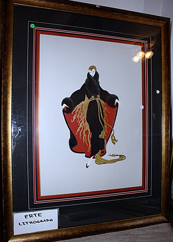 "Fuabourg" by Erte: Romain de Tirtoff (November 23, 1892 – April 21, 1990) was a Russian-born French artist and designer known by the pseudonym Erté, the French pronunciation of his initials, R.T. He was a diversely-t