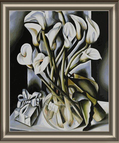 Lempicka - Arums: Arums originally painted by the Art Deco Master Tamara de Lempicka. This is a remarkable oil painting reproduction with exceptional use of color, detail and brush strokes. This painting captures the f