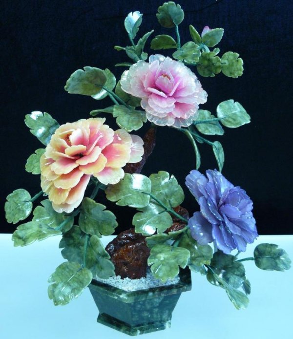 MIXED JADE BONSAI FLOWERS SIZE: Wide: 14", High:16: SKU: 201-3A THIS FLOWER IS MADE FROM VARIETY OF COLOR JADE. THERE ARE YELLOW AND RED. ITS LEAF IS MADE OF TAIWAN JADE. IT IS AN IDEAL DECORATION FOR YOUR LIVING ROOM, DINNING ROOM, OFFICE AND KITCHEN