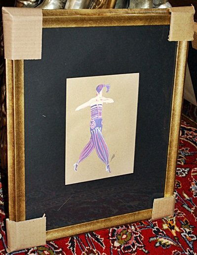 Erte "Almee" Original Gouache: Romain de Tirtoff (November 23, 1892 – April 21, 1990) was a Russian-born French artist and designer known by the pseudonym Erté, the French pronunciation of his initials, R.T. He was a diversely-t